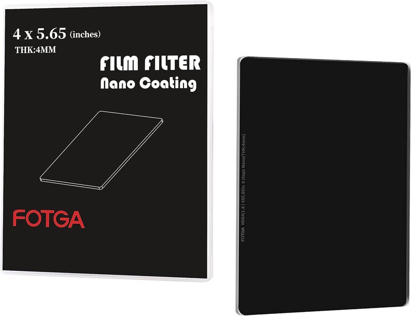 FocusFoto FOTGA Nano 4x5.65 ND64 Neutral Density Filter, Optical Glass ND1.8 (6 Stops) Multi-Layer Coatings MC Cinema Square ND Filter for 4x5.65Inch Matte Box Filter Trays Holder Filmmaking Video Making - Image 1